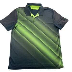 FILA‎ Sport Golf Polo Shirt Gray Neon Green Athletic Performance Mens XL